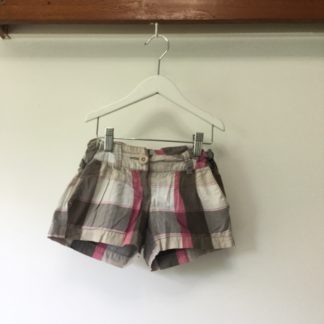Tom tailor pink/brown check cotton shorts