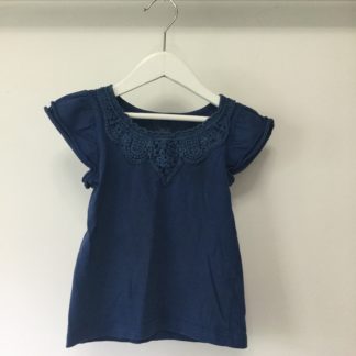 Blue crochet detail t-shirt