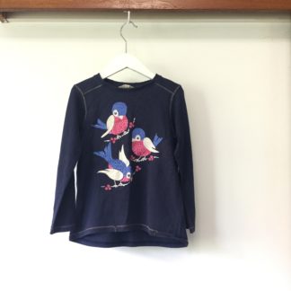 Milkshake navy bird print long sleeve cotton top