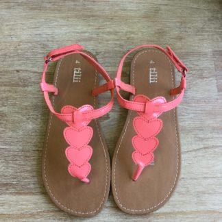 Tilii summer sandals, hearts, fluro pink