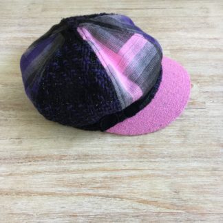 Pink/purple/black ‘baker boy’ hat
