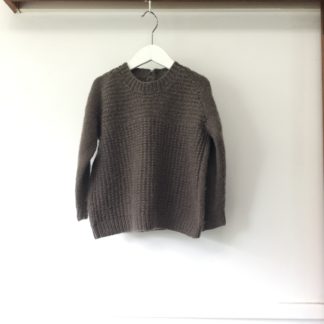 Hand knitted wool jumper fawn
