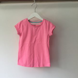 Fluoro pink t-shirt, organic cotton, size 4
